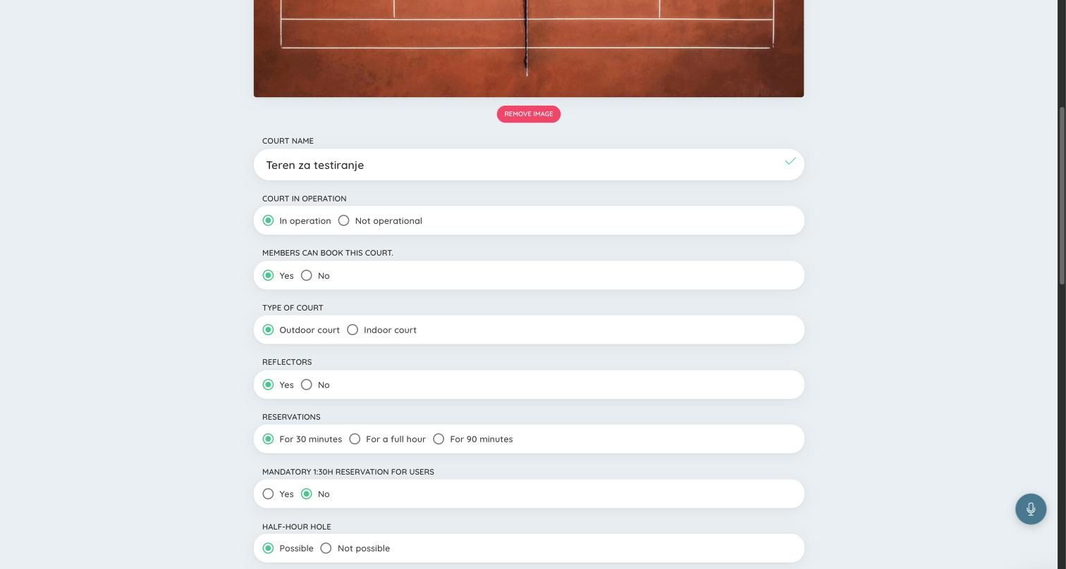 Editing a court