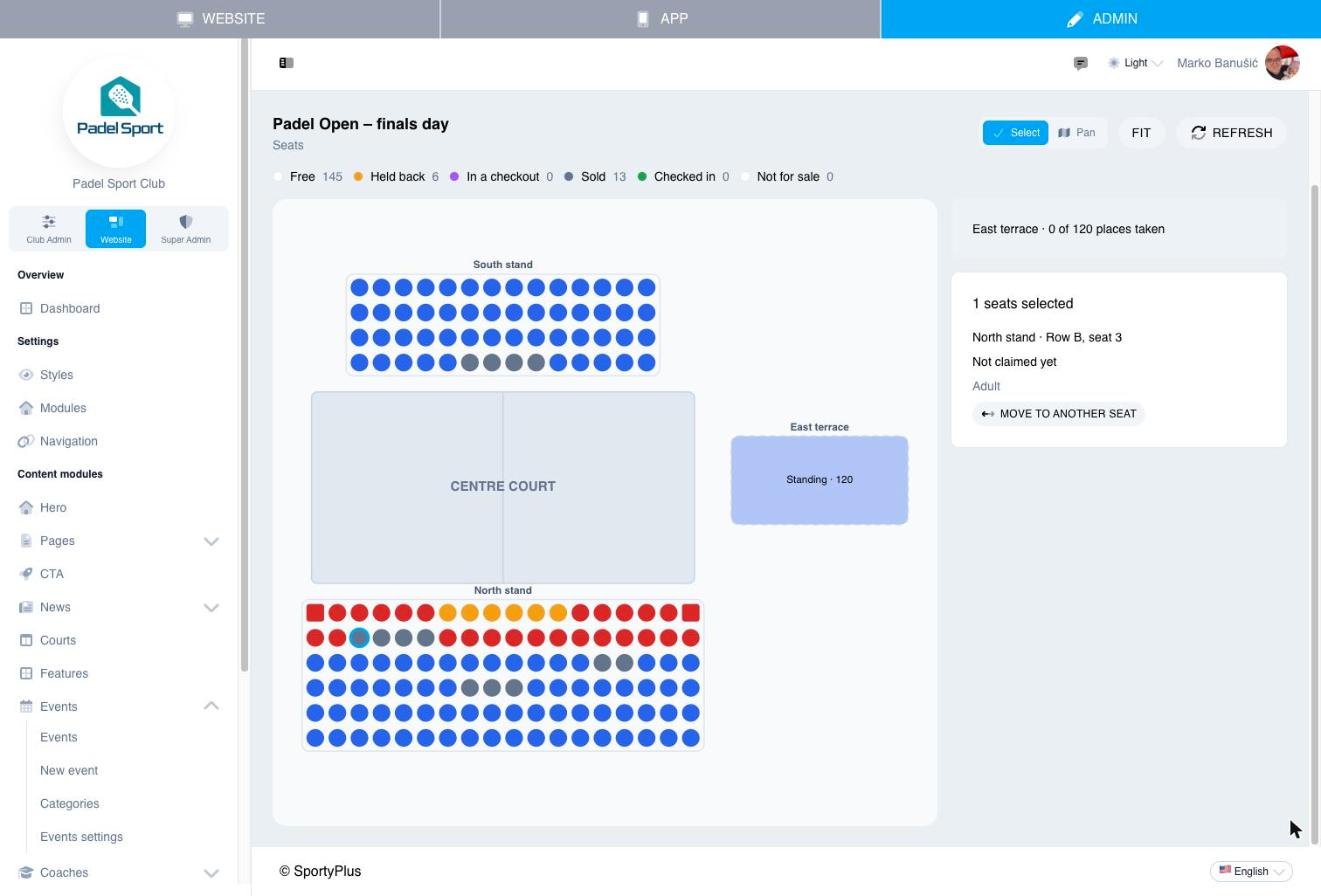 The live seat map